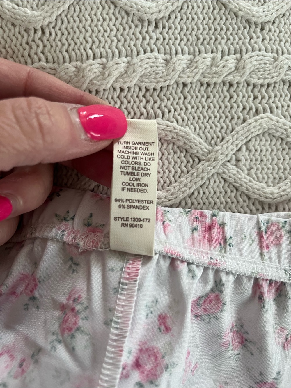 Laura Ashley “Pink Roses” Floral Lace-Trim Sleep Set, Cami & shorts Size Large - Picture 6 of 16